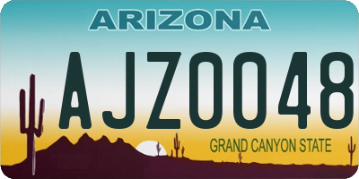 AZ license plate AJZ0048