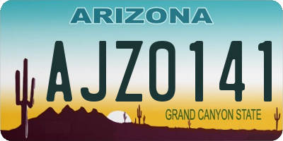 AZ license plate AJZ0141
