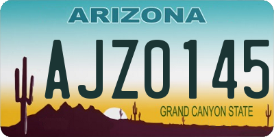 AZ license plate AJZ0145