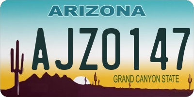 AZ license plate AJZ0147