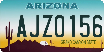 AZ license plate AJZ0156