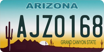 AZ license plate AJZ0168