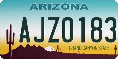 AZ license plate AJZ0183