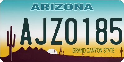 AZ license plate AJZ0185