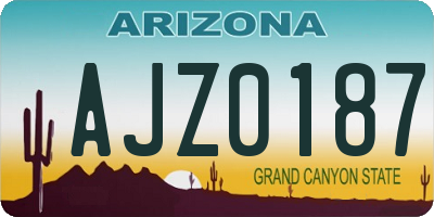 AZ license plate AJZ0187