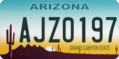 AZ license plate AJZ0197