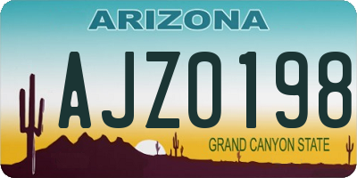 AZ license plate AJZ0198