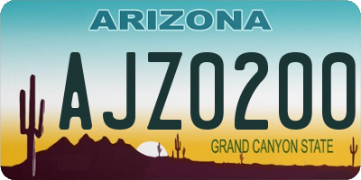 AZ license plate AJZ0200