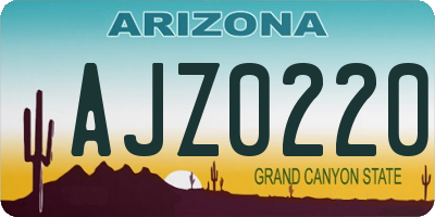 AZ license plate AJZ0220