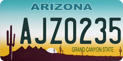AZ license plate AJZ0235
