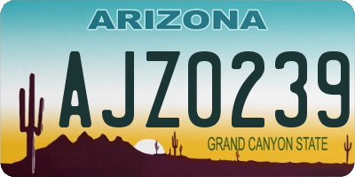 AZ license plate AJZ0239