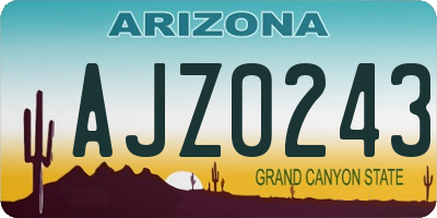 AZ license plate AJZ0243