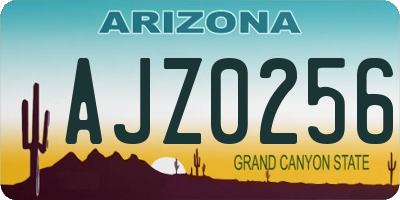 AZ license plate AJZ0256