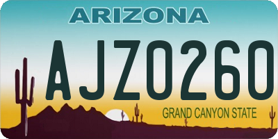 AZ license plate AJZ0260