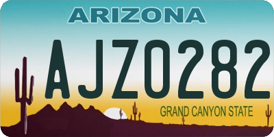 AZ license plate AJZ0282