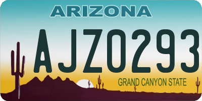 AZ license plate AJZ0293