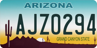 AZ license plate AJZ0294