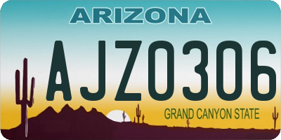 AZ license plate AJZ0306