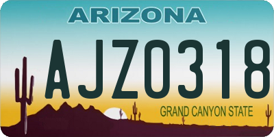 AZ license plate AJZ0318