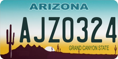 AZ license plate AJZ0324