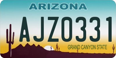 AZ license plate AJZ0331