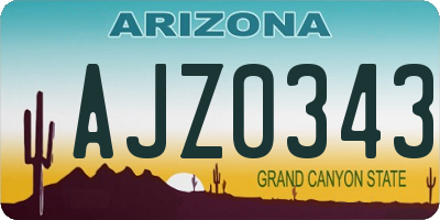 AZ license plate AJZ0343