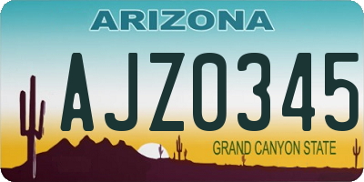 AZ license plate AJZ0345