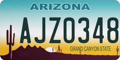 AZ license plate AJZ0348