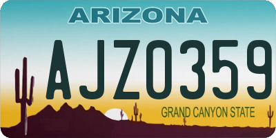 AZ license plate AJZ0359