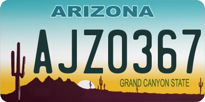 AZ license plate AJZ0367