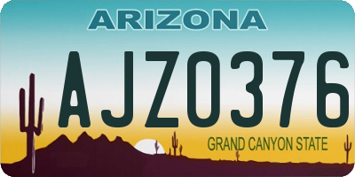 AZ license plate AJZ0376