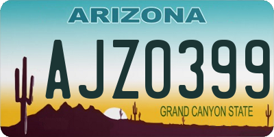 AZ license plate AJZ0399