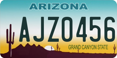AZ license plate AJZ0456