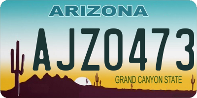 AZ license plate AJZ0473