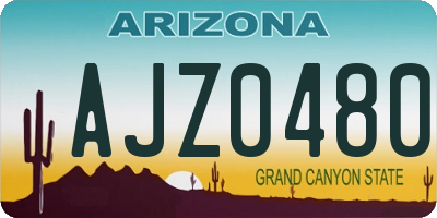 AZ license plate AJZ0480