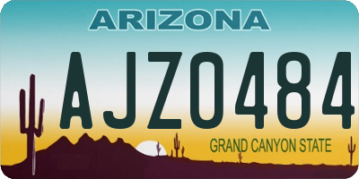 AZ license plate AJZ0484