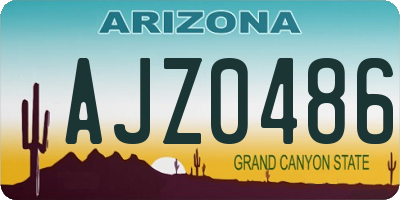 AZ license plate AJZ0486