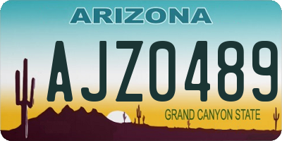 AZ license plate AJZ0489