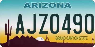 AZ license plate AJZ0490