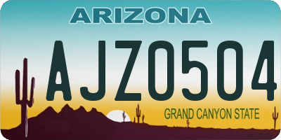 AZ license plate AJZ0504
