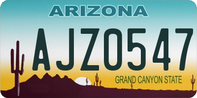 AZ license plate AJZ0547