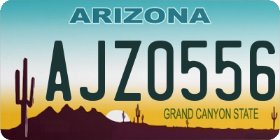 AZ license plate AJZ0556