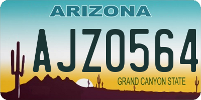 AZ license plate AJZ0564