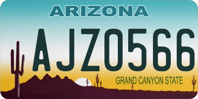 AZ license plate AJZ0566