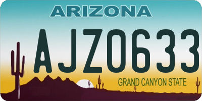 AZ license plate AJZ0633