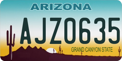 AZ license plate AJZ0635