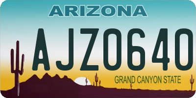AZ license plate AJZ0640