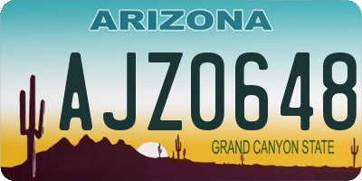 AZ license plate AJZ0648