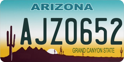 AZ license plate AJZ0652