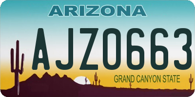 AZ license plate AJZ0663